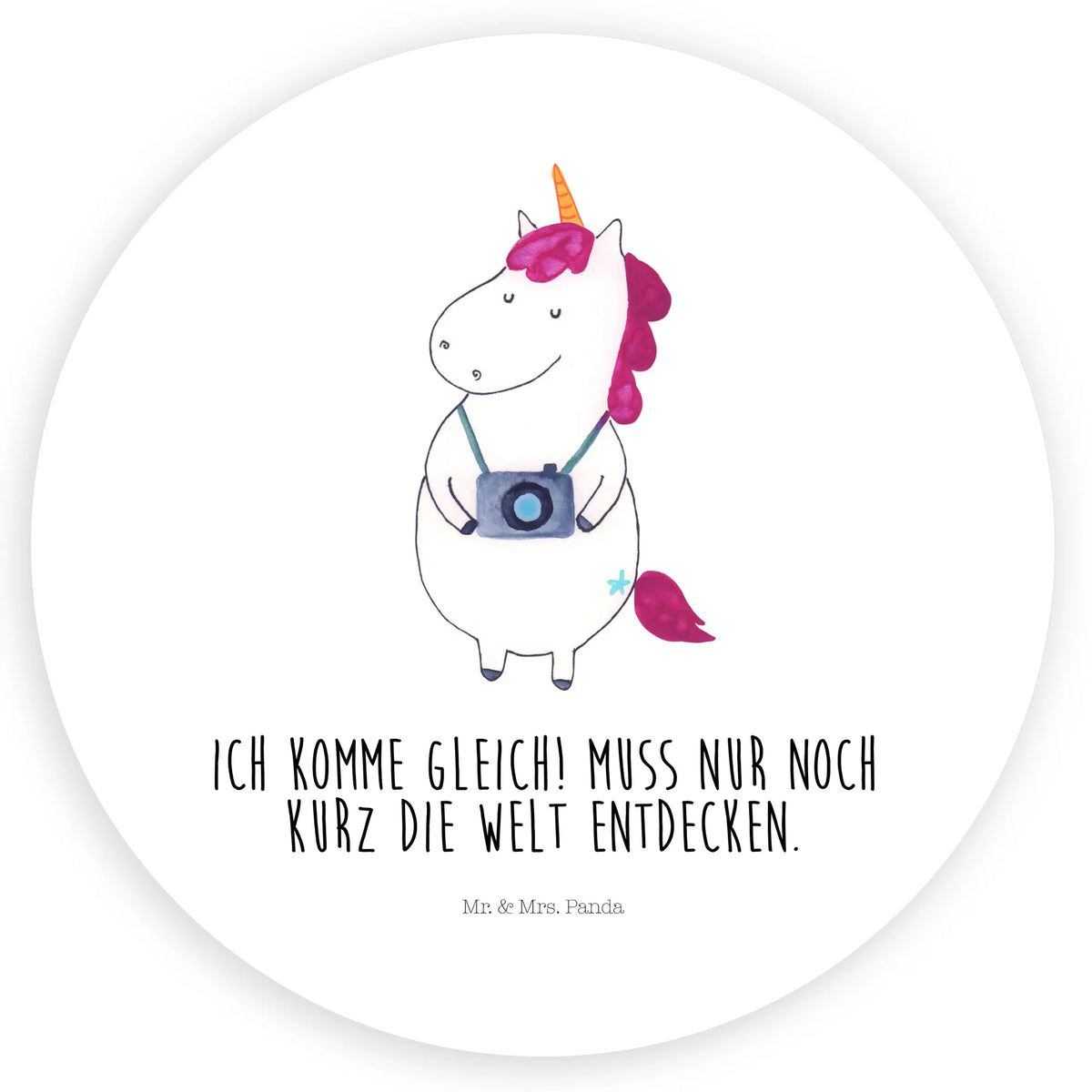 Rund Aufkleber Einhorn Fotograf