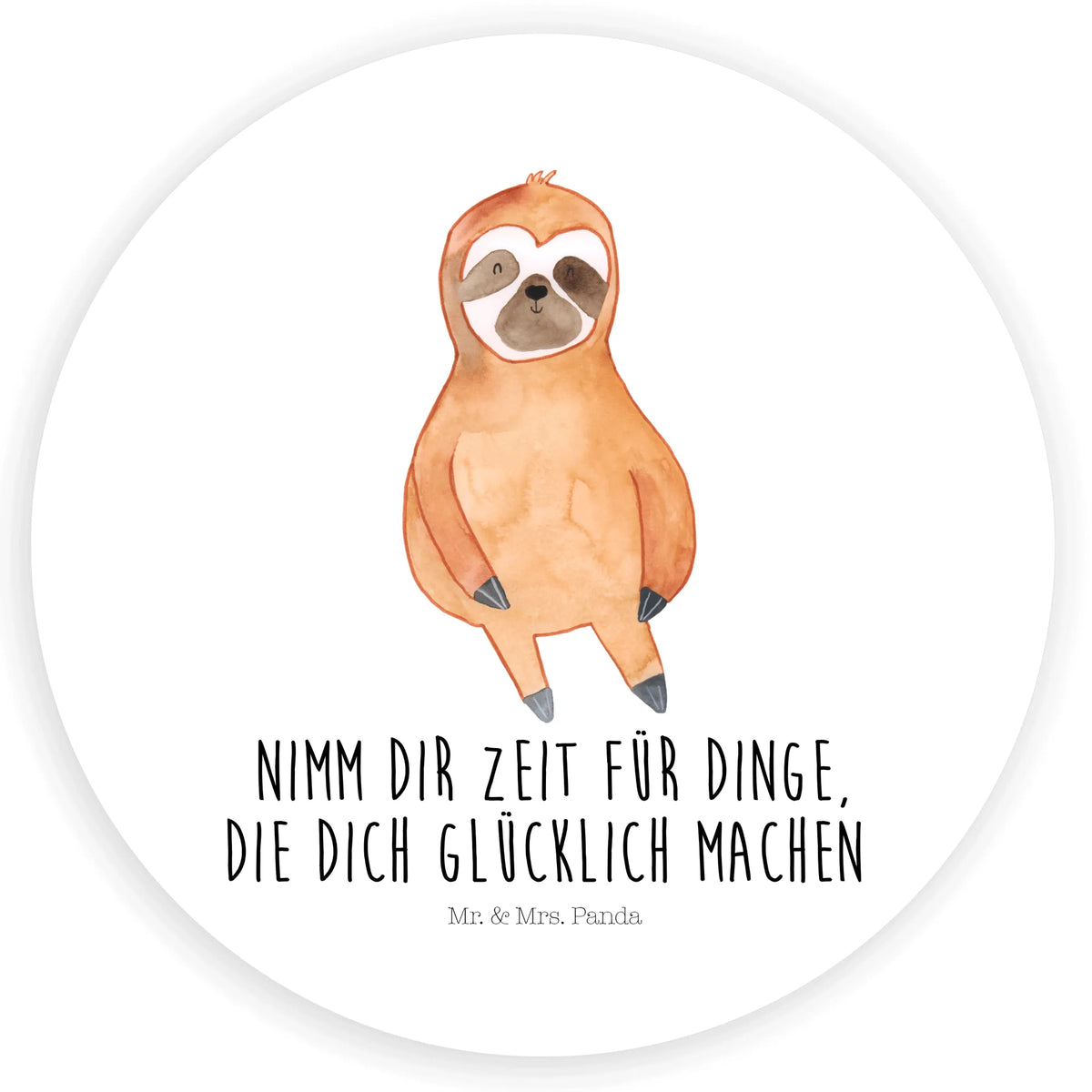 Rund Aufkleber Faultier Zufrieden