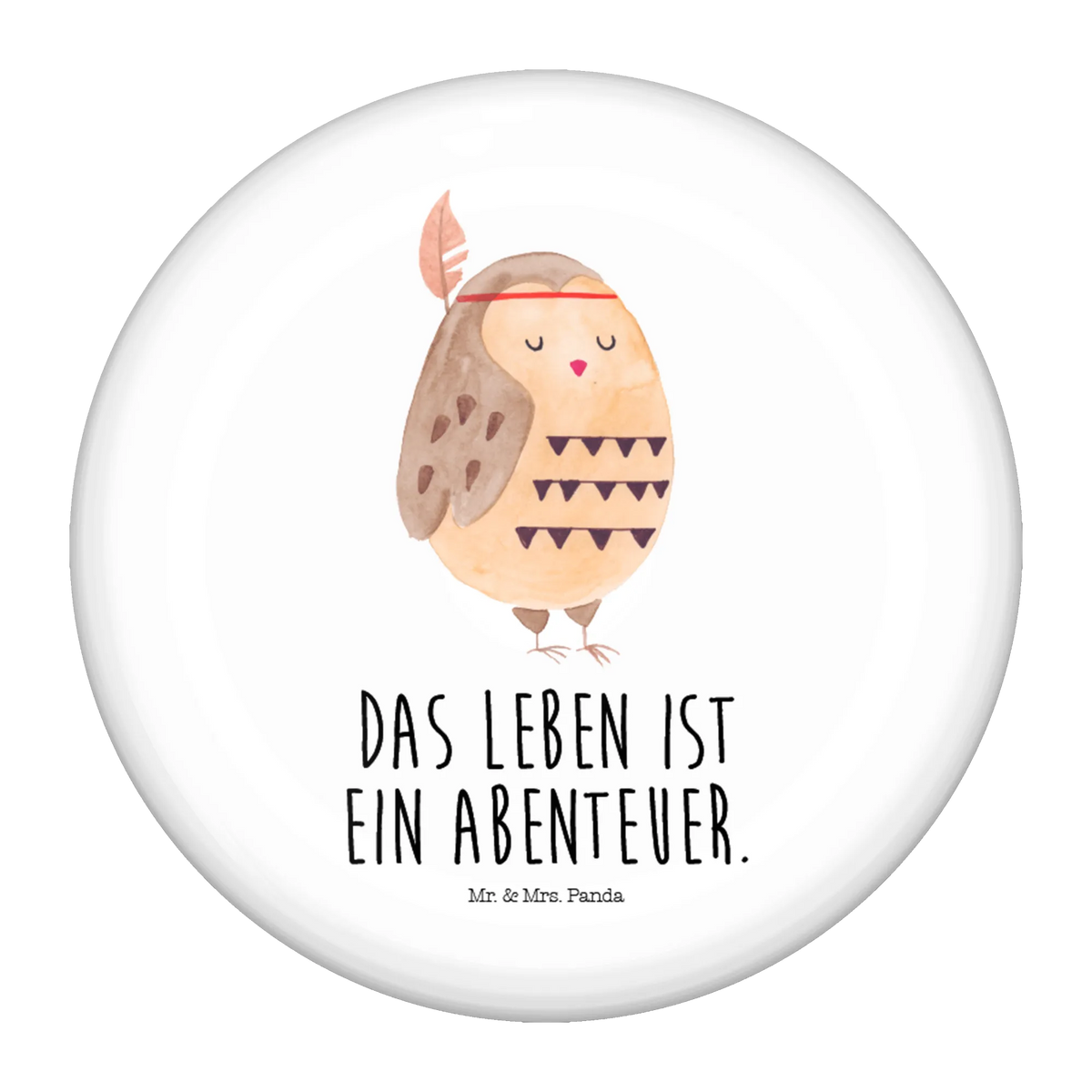 Button Eule Federschmuck