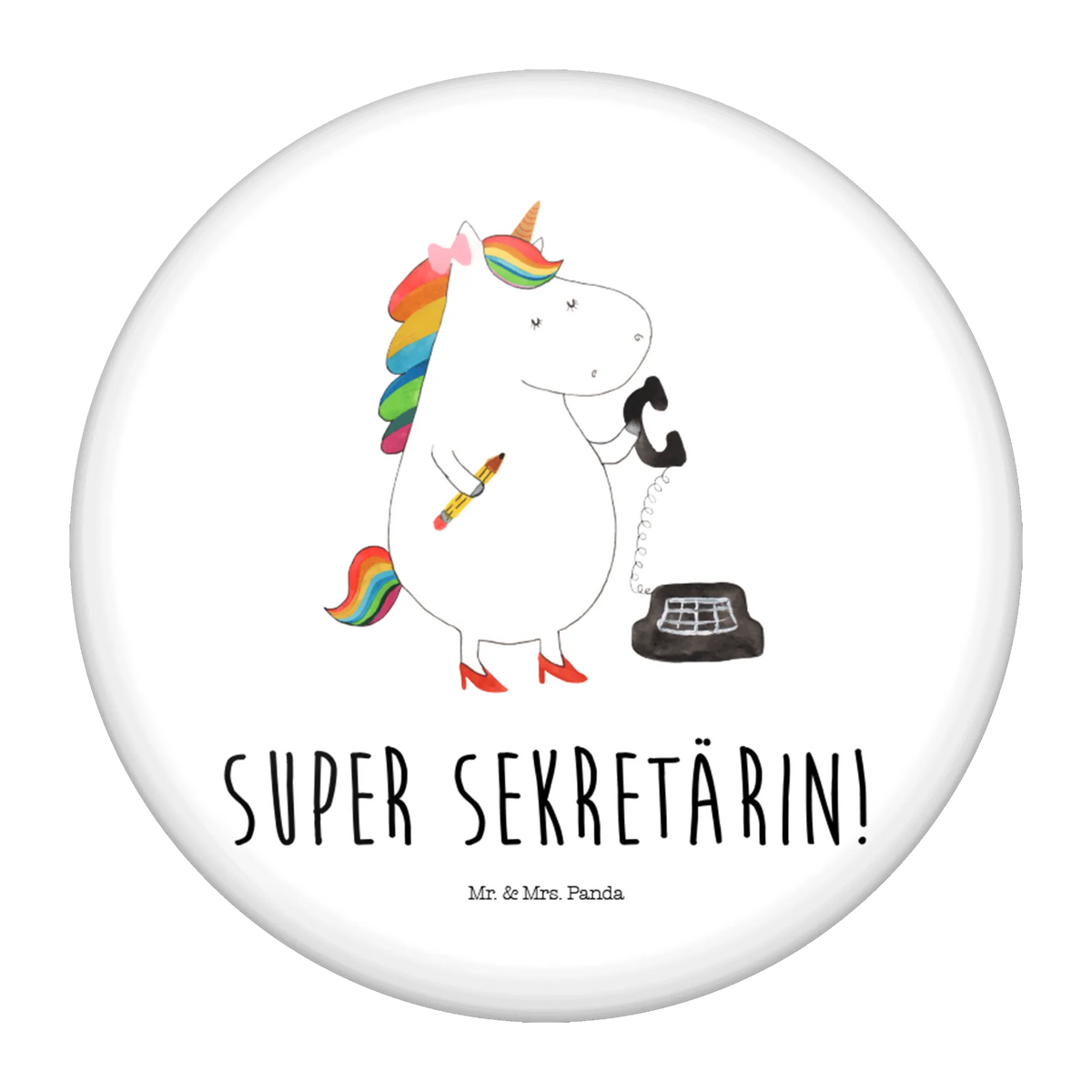 Button Einhorn Sekretärin