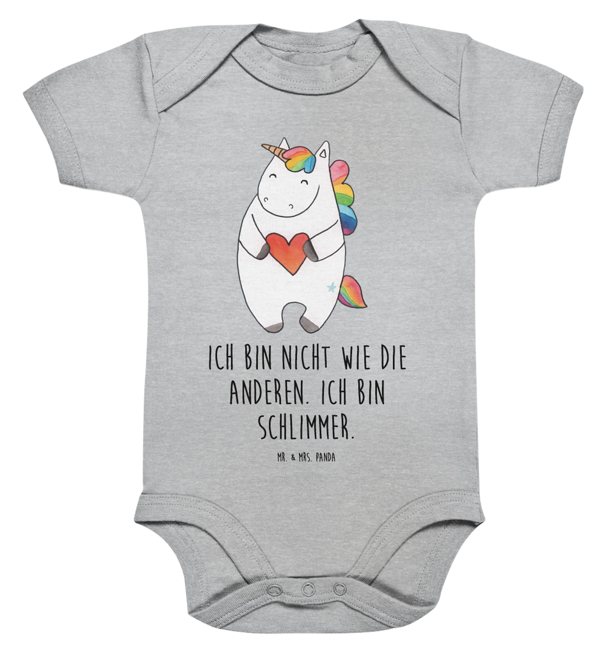 Organic Babybody Einhorn Herz