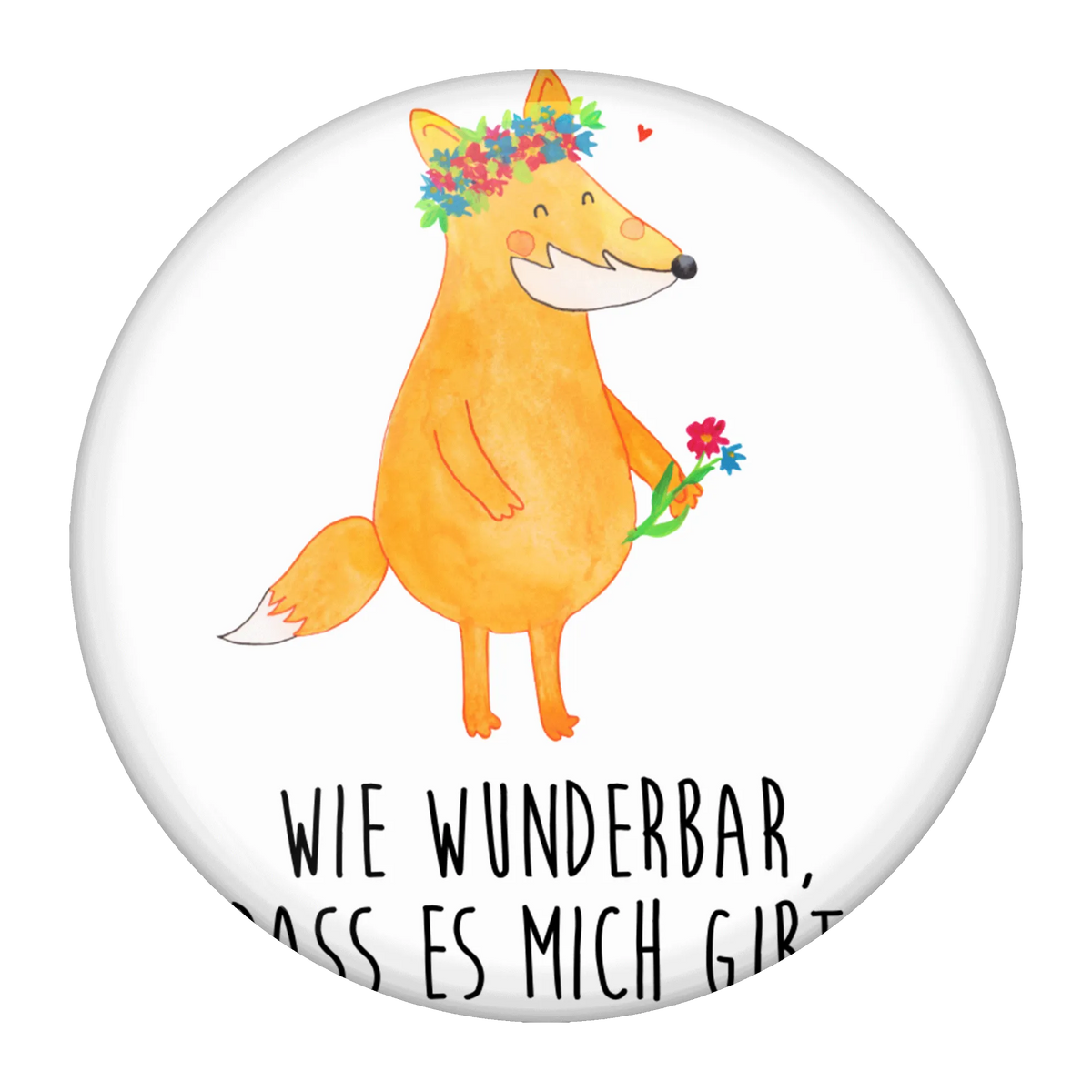 Button Fuchs Blumen