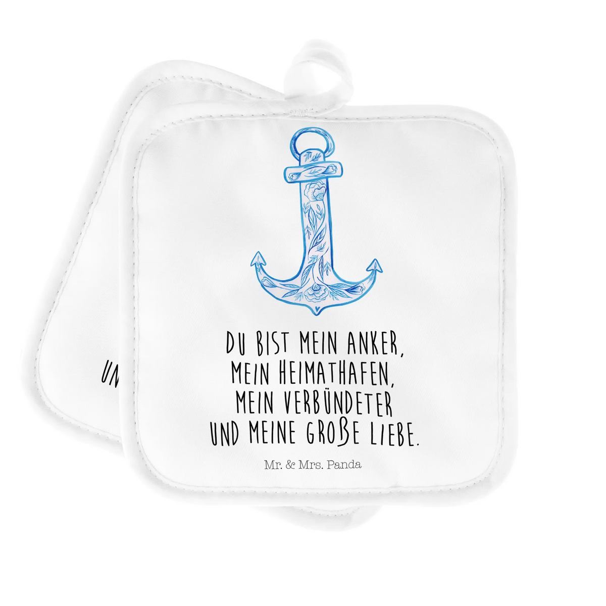 2er Set Topflappen  Anker Blau Zwei Topflappen, Topflappen, 2er Set Topflappen, Topflappenset, Topflappen im Doppelpack, Topfuntersetzer, Kochlappen, Topflappen Set, Ofenlappen, Topflappen 2er Set, topfhalter, Doppel Topflappen, Tiere, Tiermotive, Gute Laune, Lustige Sprüche