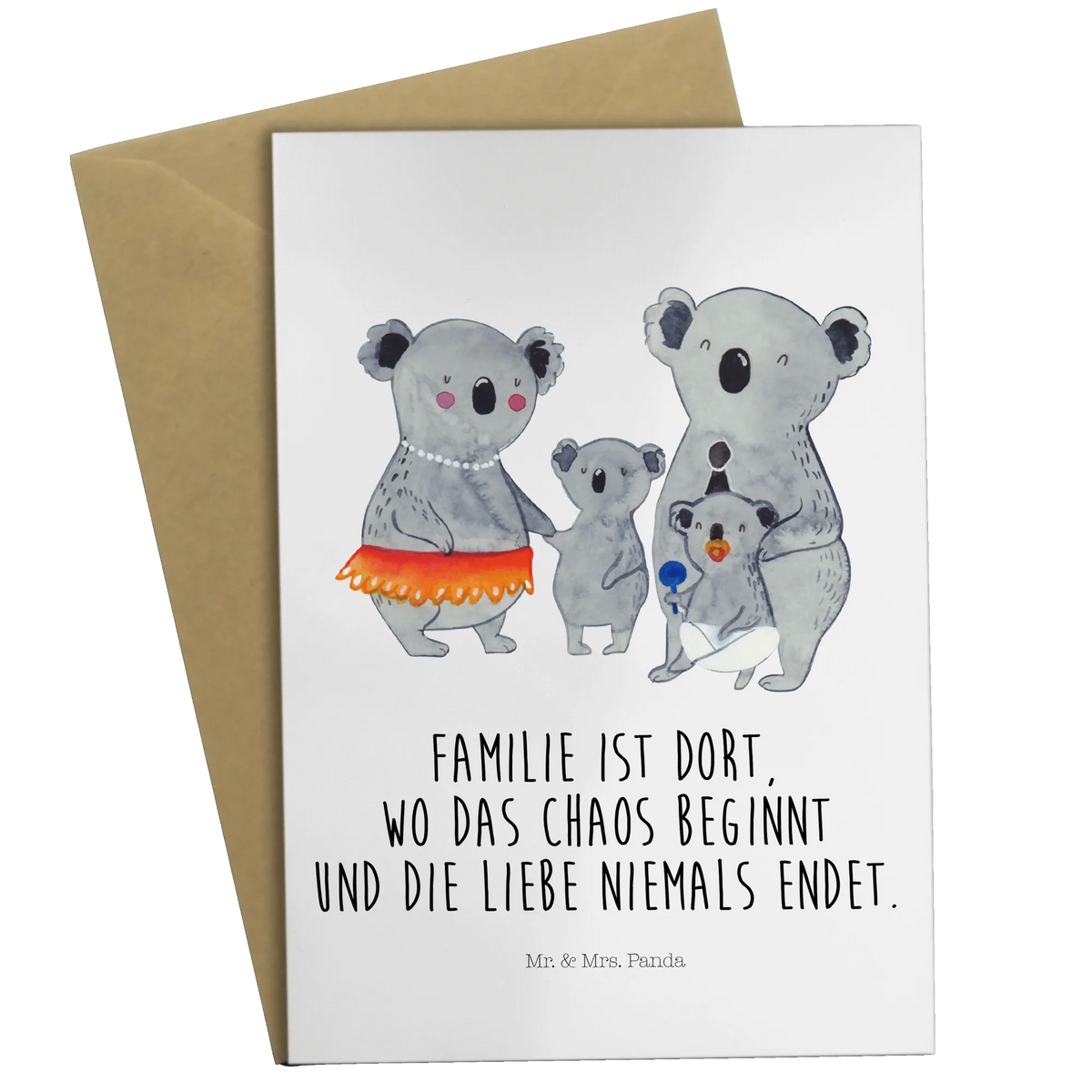 Greetings card Koala Family Father's Day, Mother's Day, family life, siblings, children
