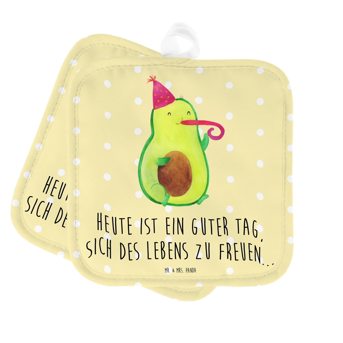 2er Set Topflappen  Avocado Feier
