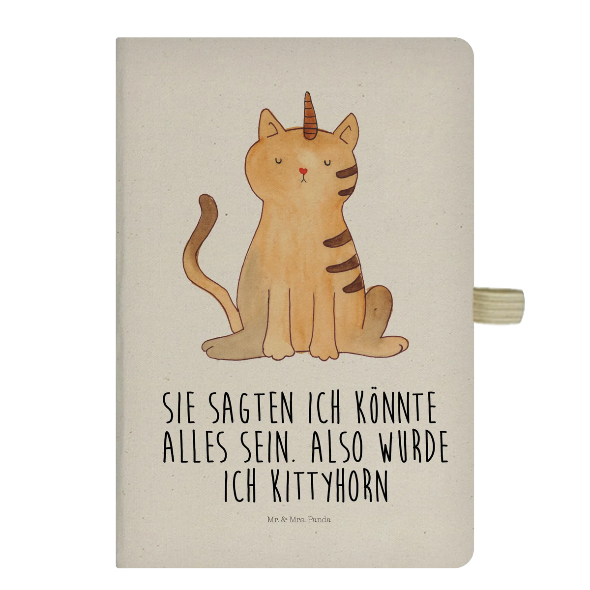 Baumwoll Notizbuch Einhorn Katze