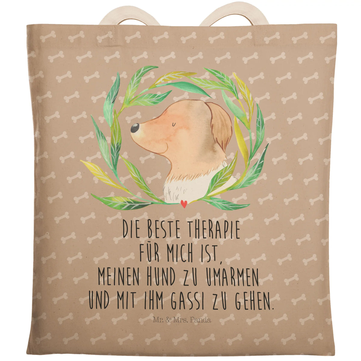 Einkaufstasche Hund Blumen