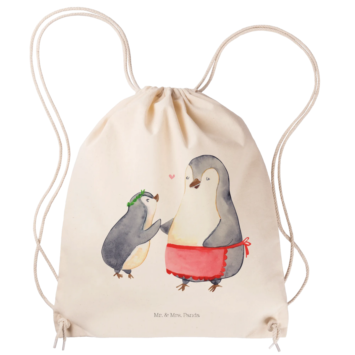 Drawstring bag Penguin with child