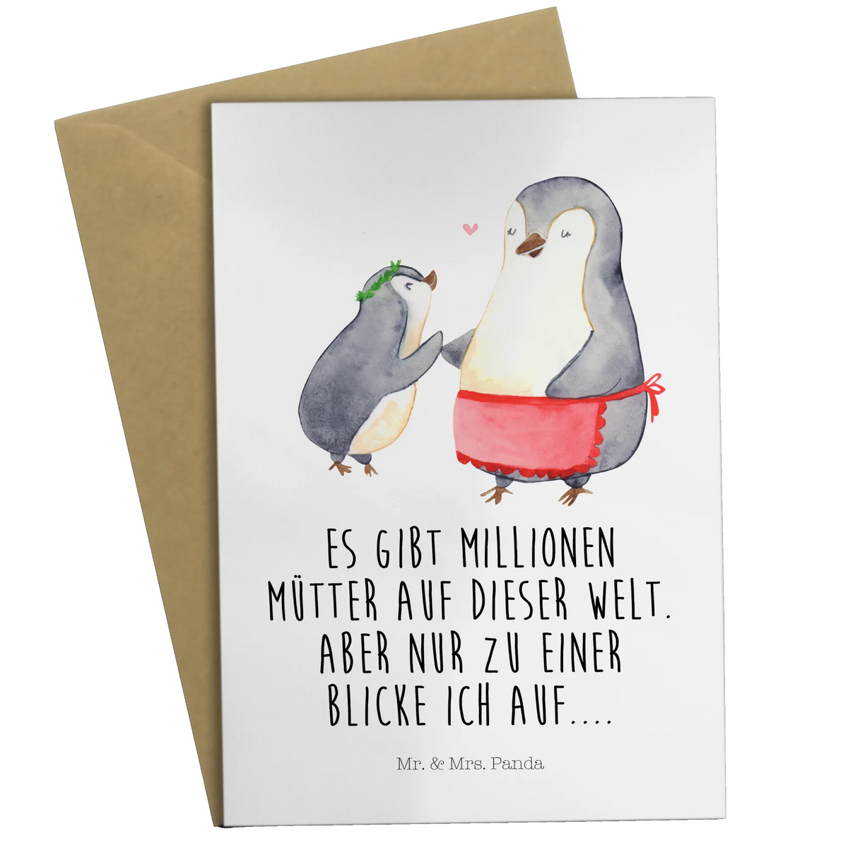 Greetings card Penguin with child Father's Day, Mother's Day, Gift, Birthday, Mother, Mummy