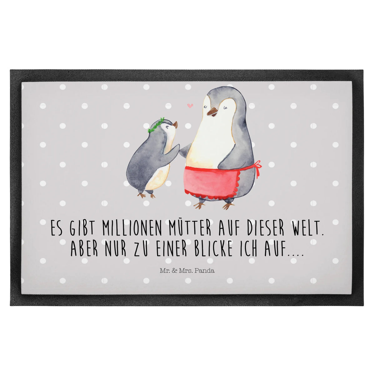 Doormat Penguin with child