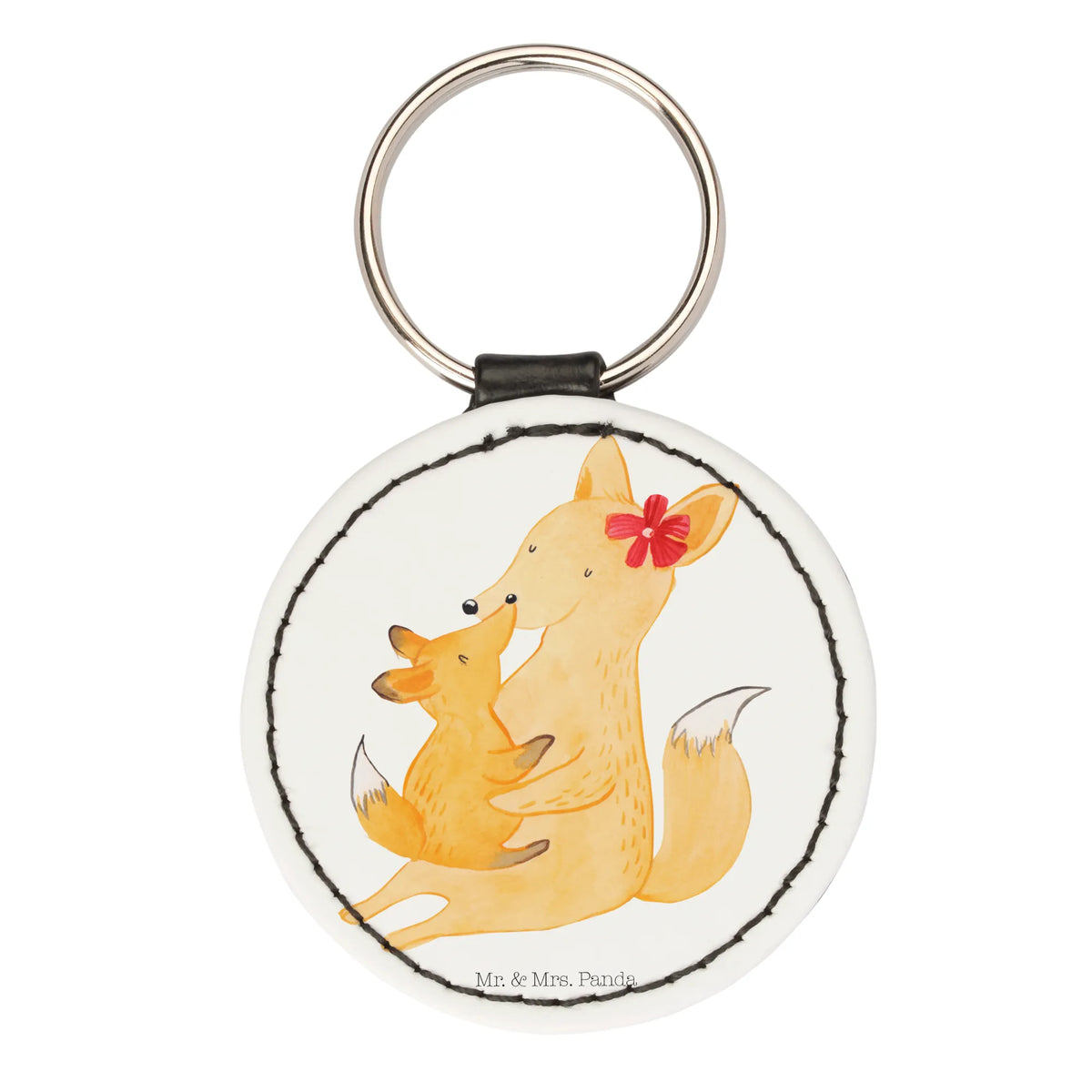 Round key ring Fox mummy Father's Day, Mother's Day, present, mother, daughter, favourite daughter, best daughter
