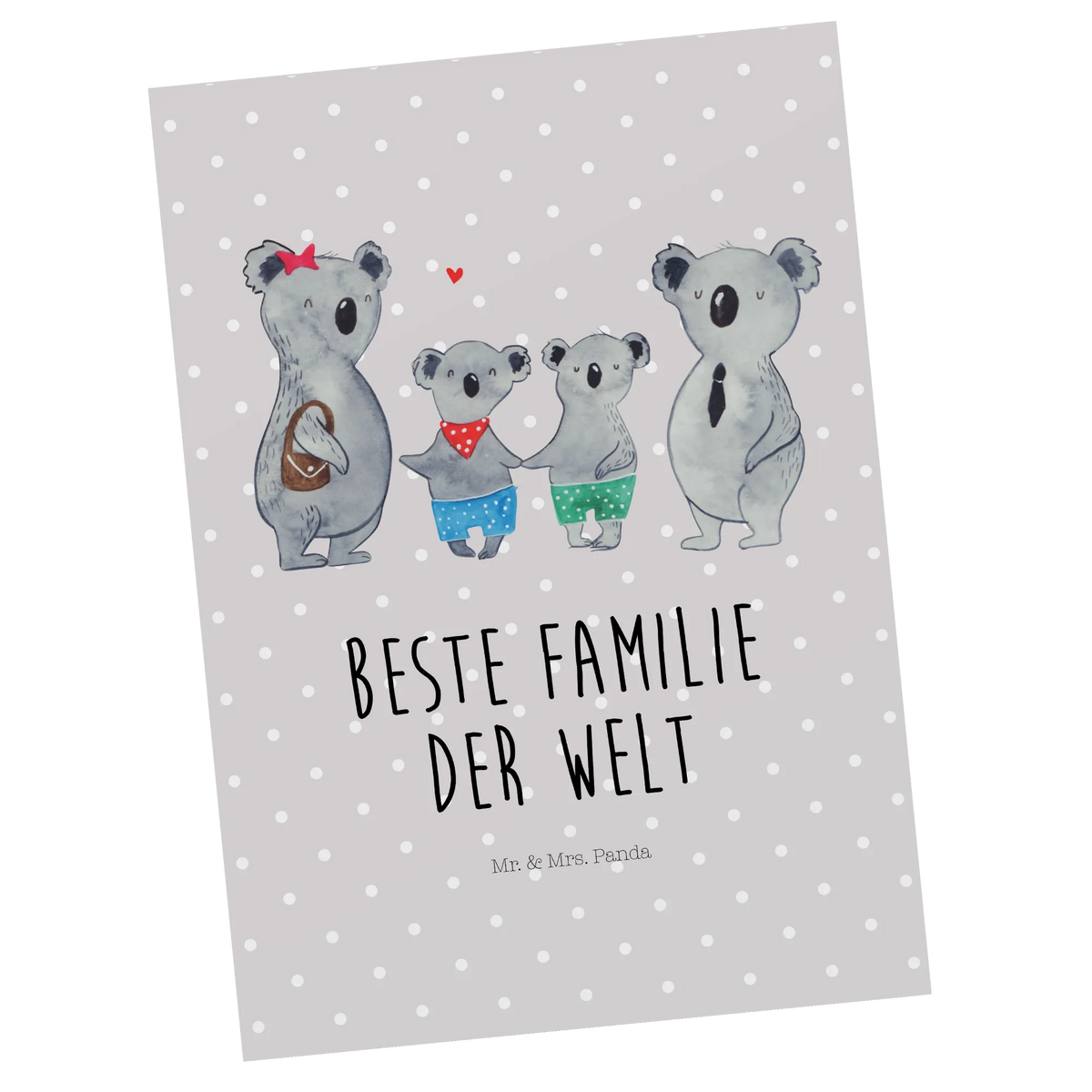 Postcard Koala family with two kids Father's Day, Mother's Day, family life, family time, best family, koala family, koala bear, favourite family