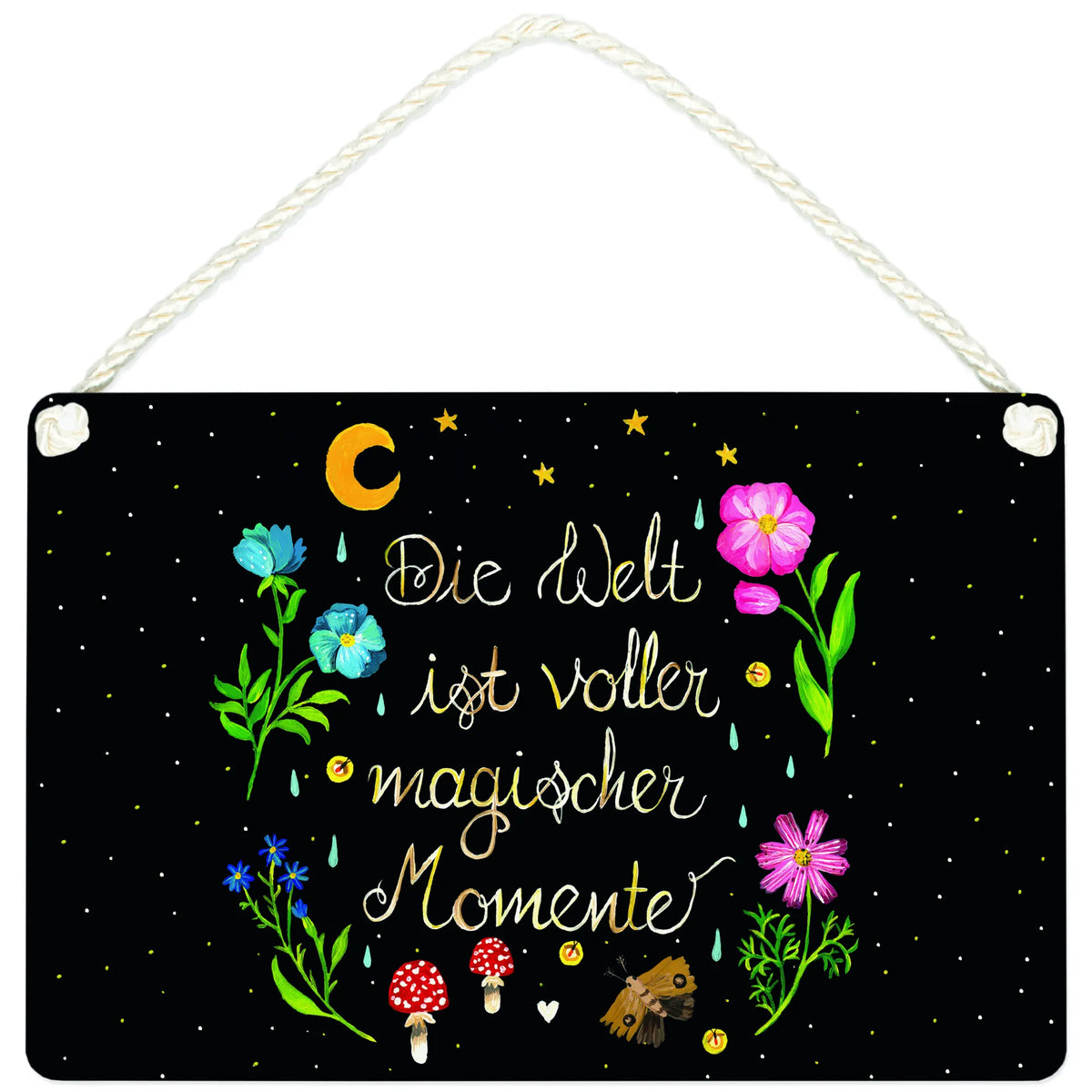 Deko Schild Magische Welt Schild, sprüche schild, Dekoration Schild, wandhänger, Wandschild, Spruchschild, wandtafel, Holzschild, Motivschild, Dekoschild, Türschild, Deko Wandbild, Deko Wandtafel, kleine aufmerksamkeit, hängeschild, Deko Schild, holzbild, Wandbild Holz, dekotafel, Dekobrett, Dekoration, Blumen Deko, Abenteuer, Natur, Naturliebhaber, Frühlings Deko, Sommer Deko, Outdoor, positive Botschaft, Blumen, Spruch Positiv, Nacht, Spruch schön, Schwarz, Motivation, Magische Momente, Magisch, Weisheit