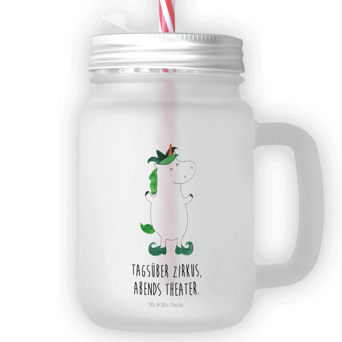 Trinkglas Mason Jar Einhorn Joker