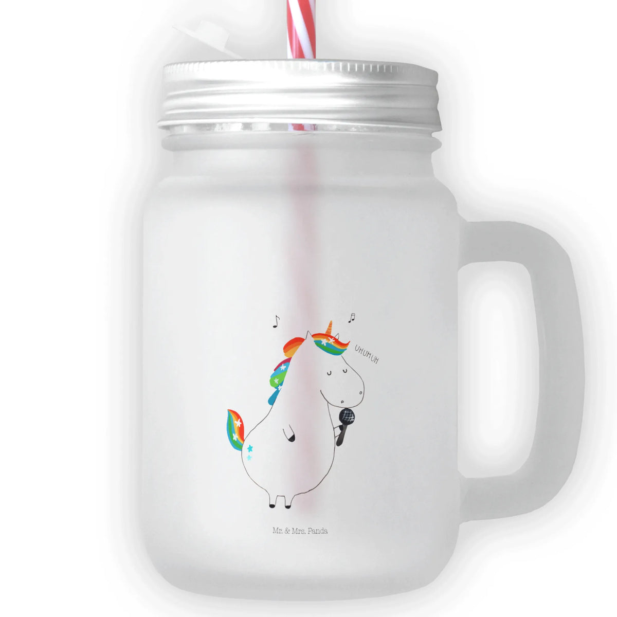 Trinkglas Mason Jar Einhorn Sänger