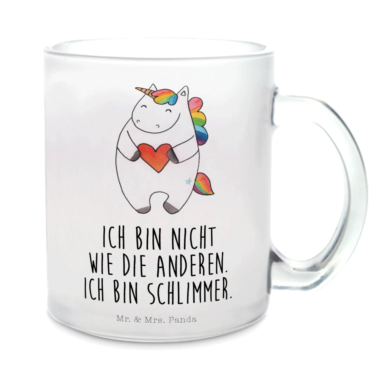 Teetasse Einhorn Herz Glasbecher, Teeglas, Häferl, getränkebecher, Kakaotasse, Teetasse aus Glas, Trinkglas, Henkeltasse, Teetasse, Pott, Tee Tasse, glastasse, Motivtasse, getränkeglas, Henkelbecher, Glas Teebecher, Teetasse Glas, Haferl, Unicorn, Einhorn, Einhörner, Einhorn Deko, böse, Herz, Freundin, Schlimm, Bunt, Witzig, Anders, Lustig