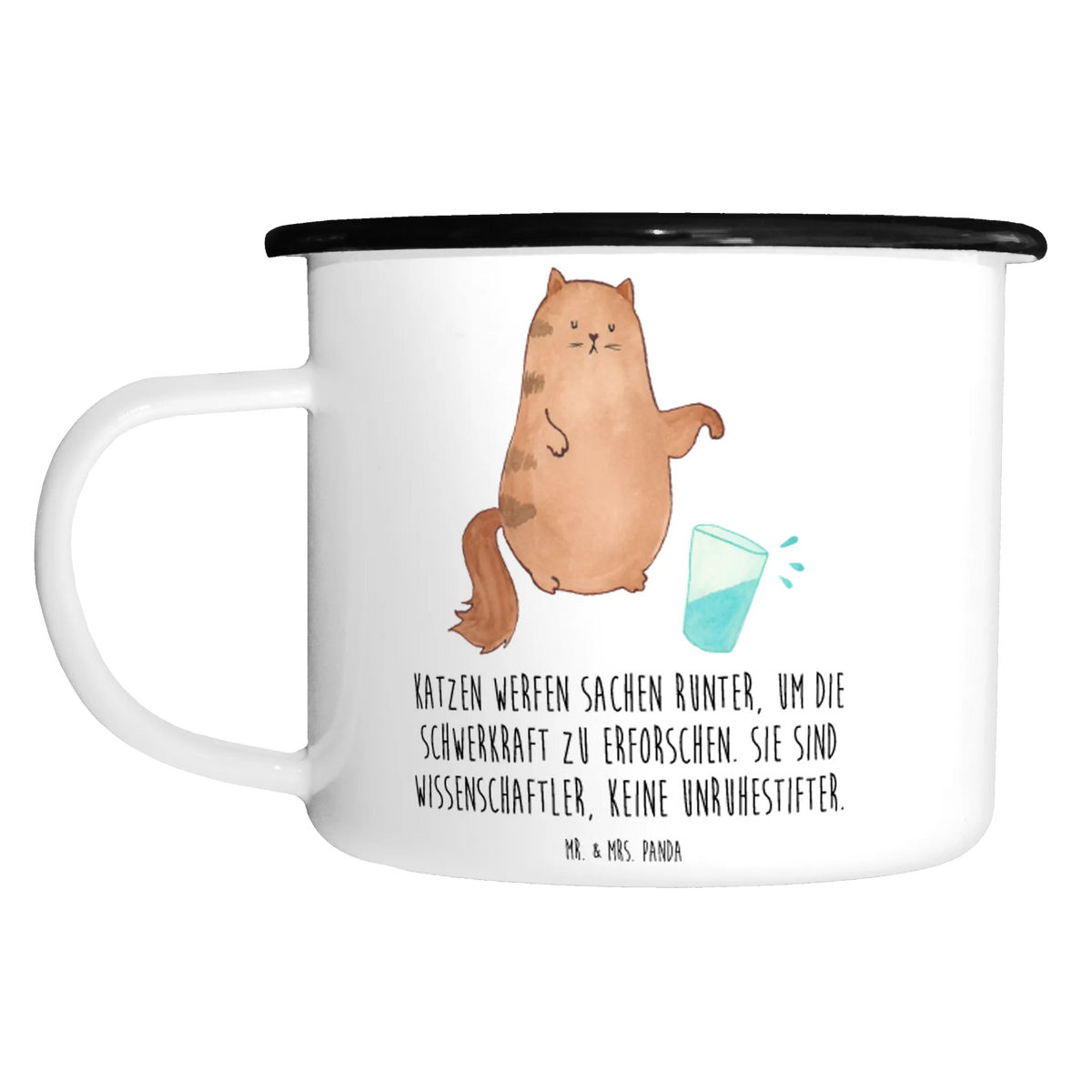 XL enamel cup Cat water glass
