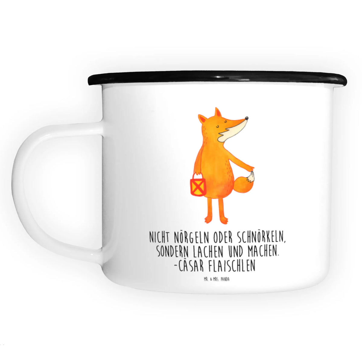 XL Emaille Tasse Fuchs Laterne