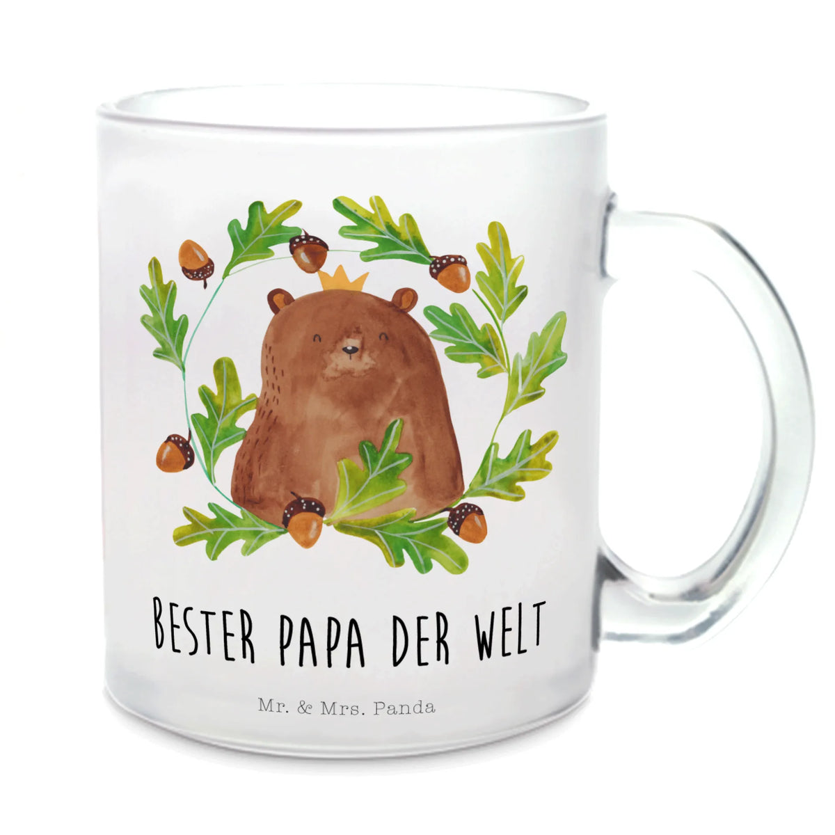 Teetasse Bär König getränkeglas, Glas Teebecher, Teeglas, glastasse, Pott, Teetasse, Tee Tasse, Motivtasse, Glasbecher, Häferl, getränkebecher, Haferl, Kakaotasse, Trinkglas, Teetasse Glas, Henkelbecher, Teetasse aus Glas, Henkeltasse, Teddy, Bär, Teddybär, Weltbester Papa, Bester Vater, Vatertag, Daddy, Dad, Papa Bär, Papi, Vater, Papa, Bester Papa