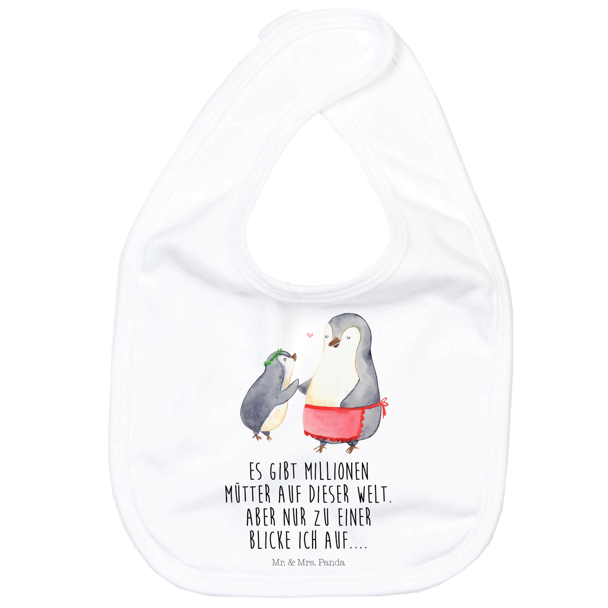 Organic Babylätzchen Pinguin mit Kind