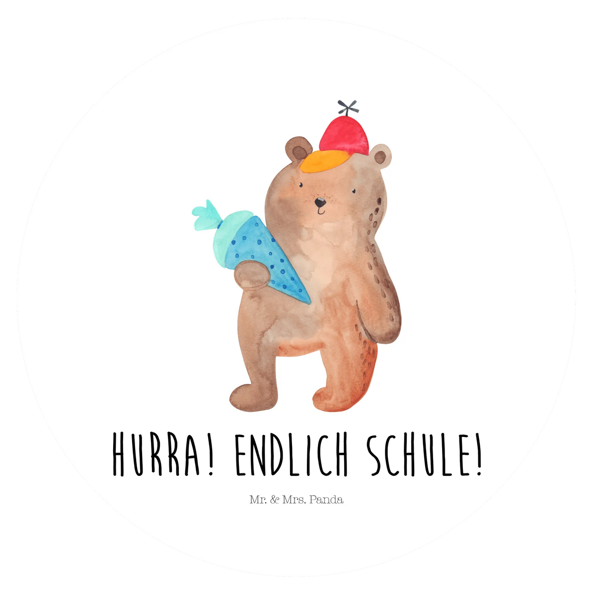 Rund Aufkleber Bär Schultüte