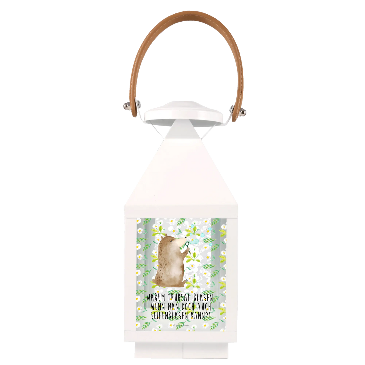 Decorative lantern bear soap bubbles