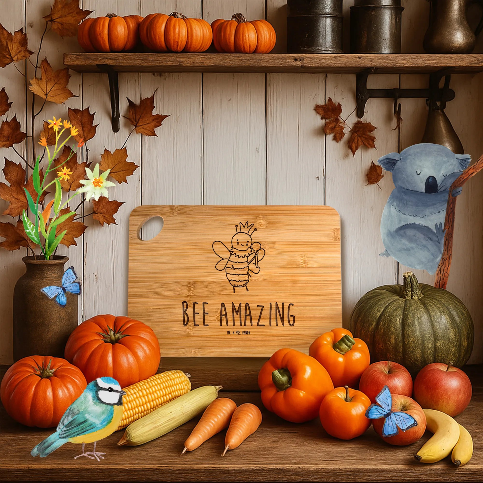 Bamboo chopping board bee king wasp, bumblebee