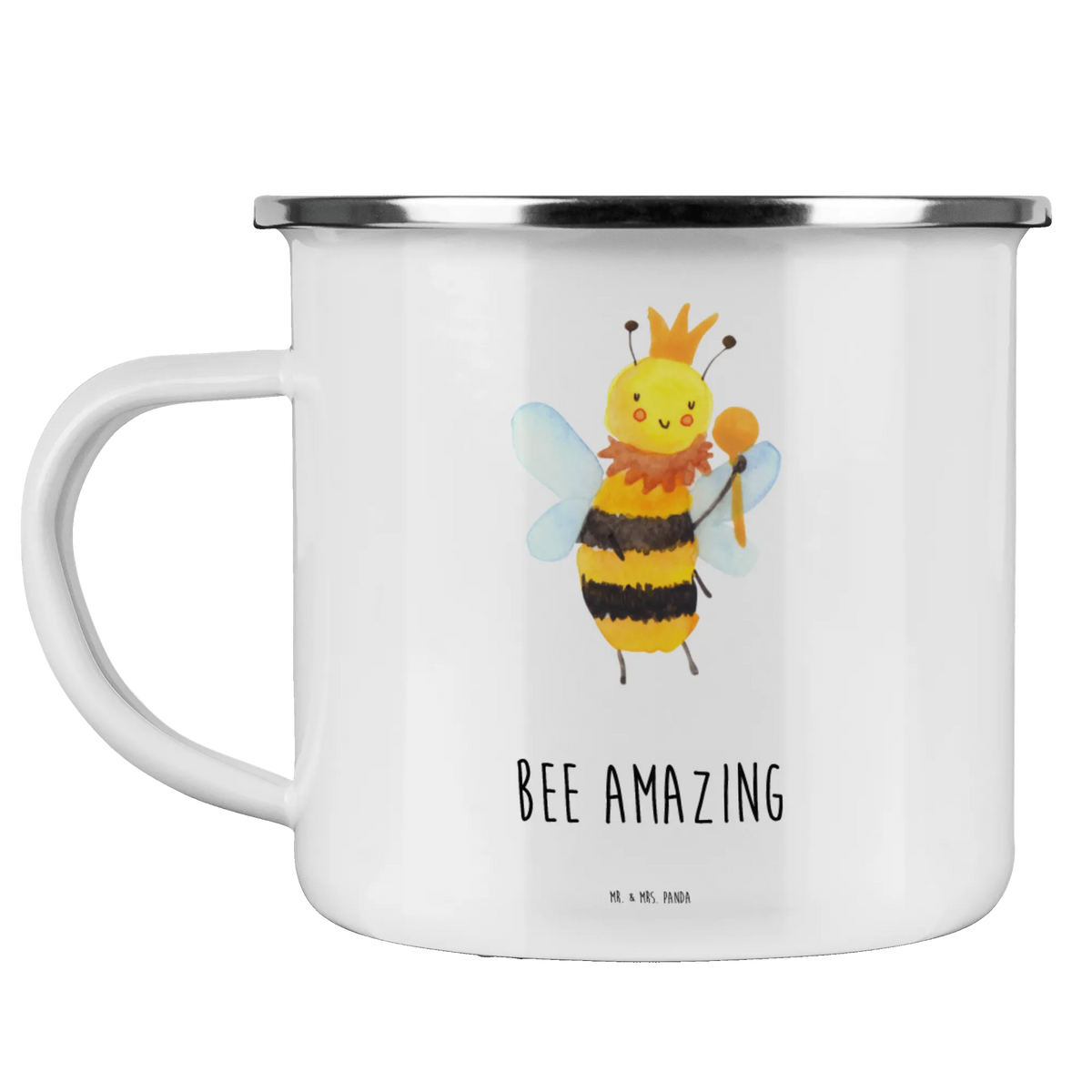 Camping Emaille Tasse Biene König Emailletasse, emaillebecher, Tasse Emaille, wandertasse, becher emaille, metallbecher, Pott, Kaffeepott, Motivtasse, Blechtasse, Reisebecher, Haferl, Emaille Tasse, Emaille Becher, Outdoor Becher, Teetasse, outdoortasse, reisetasse, blechbecher, wanderbecher, Teebecher, Campingbecher, Outdoor Tasse, Campingtasse, Hummel, Wespe, Biene
