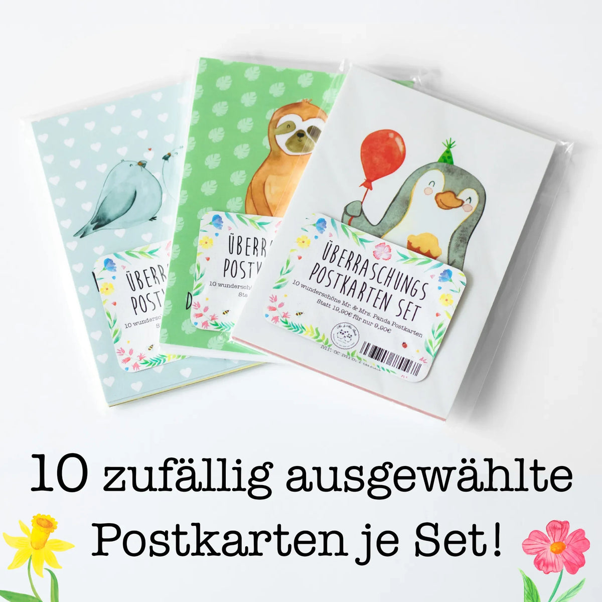 10er Postkarten Sets Panda Mix