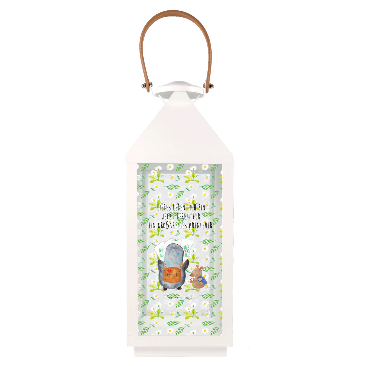 Decorative lantern Penguin & Mouse Hiker