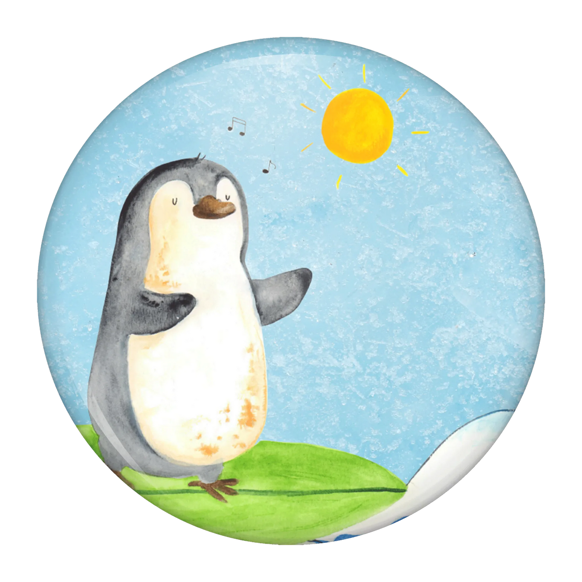 Button Pinguin Surfer