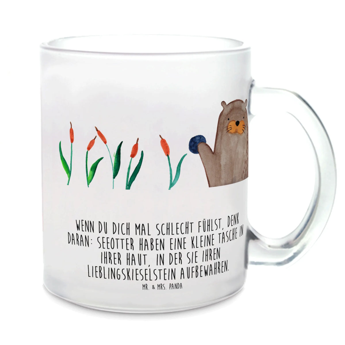 Teetasse Otter Stein Teetasse Glas, Glas Teebecher, Teetasse, Pott, Teeglas, Teetasse aus Glas, Haferl, Henkelbecher, Kakaotasse, getränkebecher, Tee Tasse, Motivtasse, glastasse, Häferl, Henkeltasse, Trinkglas, getränkeglas, Glasbecher, Otter, Fischotter, Seeotter, Otter Seeotter See Otter
