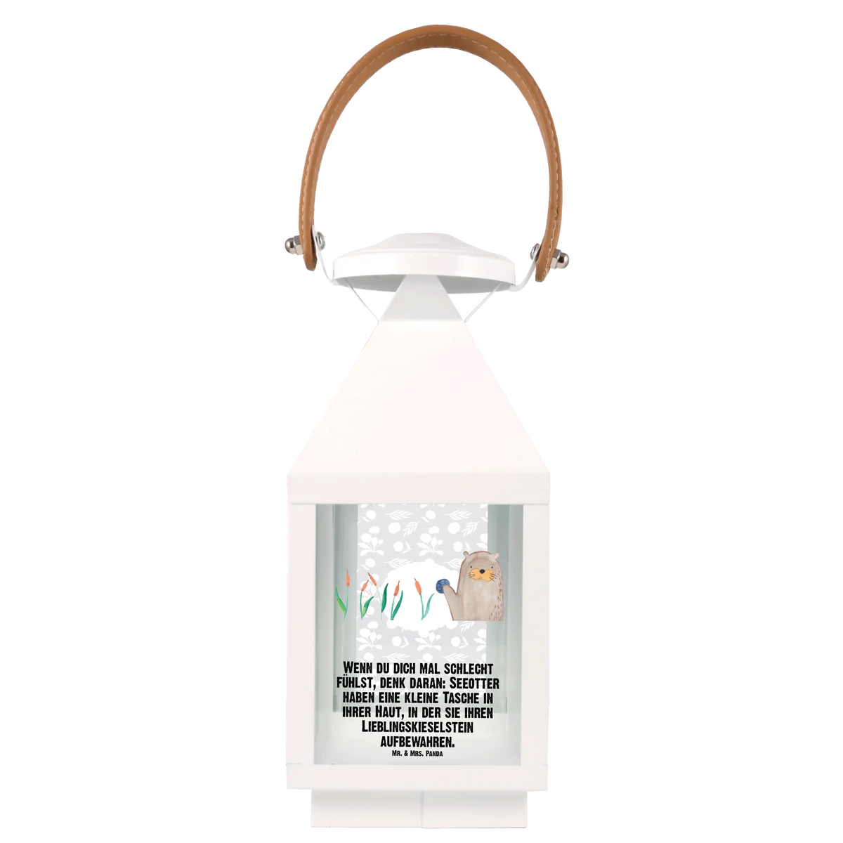 Deko Laterne Otter Stein
