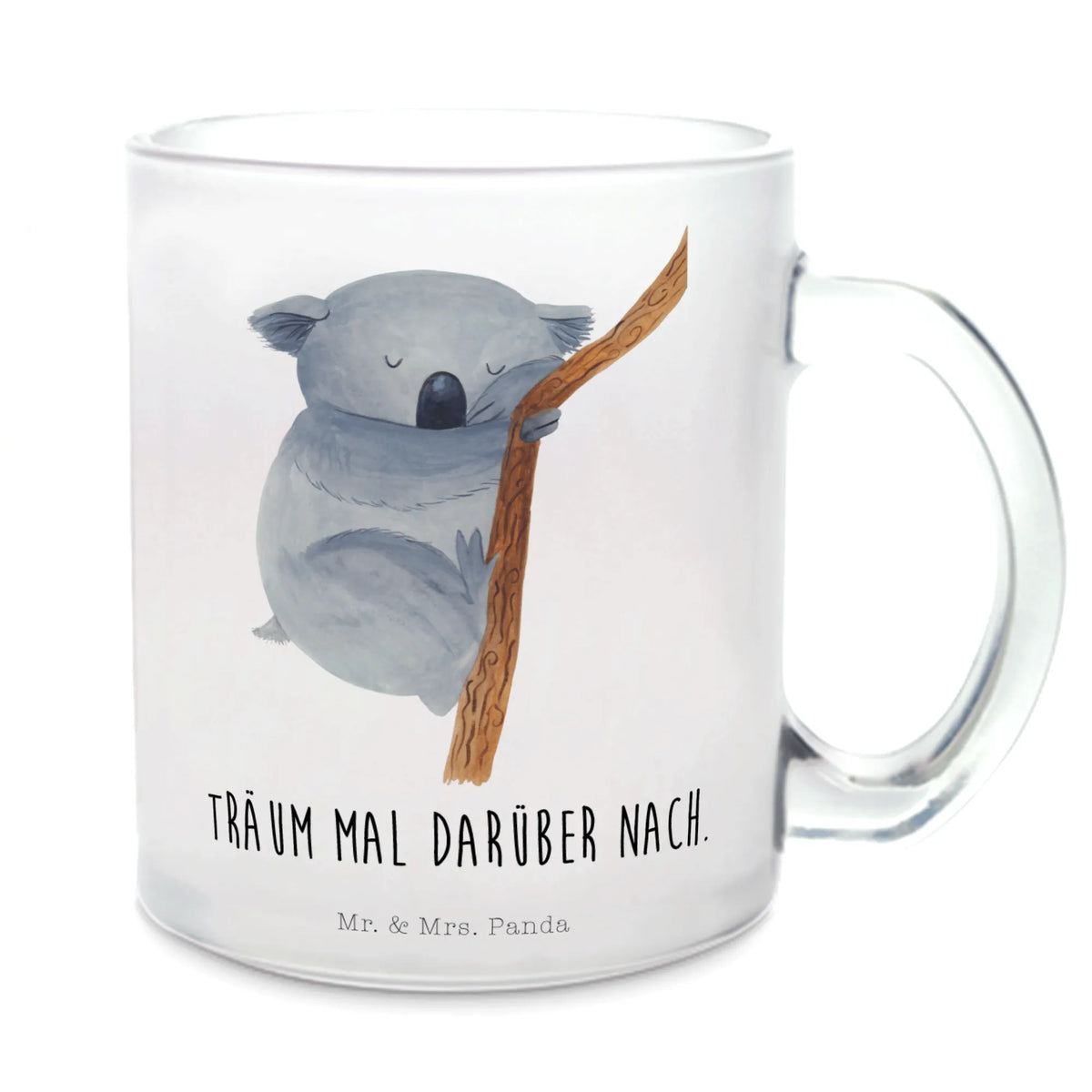 Teetasse Koalabär Kakaotasse, Pott, Teetasse aus Glas, Henkelbecher, Häferl, getränkeglas, Glas Teebecher, glastasse, Teetasse Glas, getränkebecher, Motivtasse, Glasbecher, Haferl, Trinkglas, Tee Tasse, Teeglas, Henkeltasse, Teetasse, Lustige Sprüche, Tiere, Tiermotive, Gute Laune, Träumen, Schlafzimmer, Koalabär, schlafen, Traum, Bär, Koala, Traumland