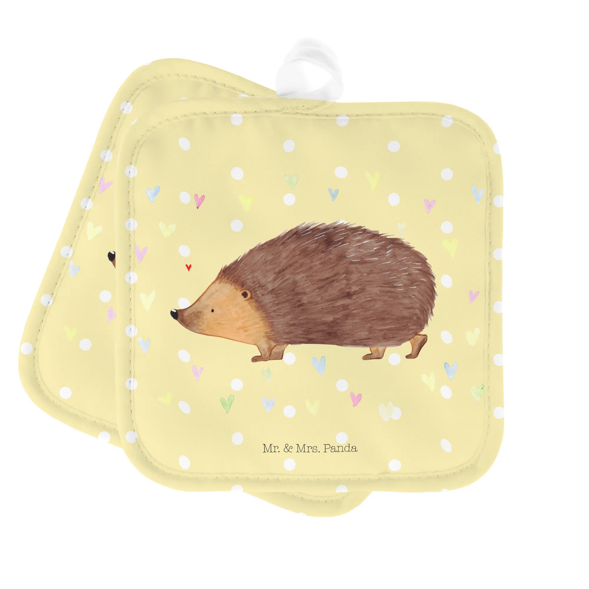 2er Set Topflappen  Igel Herzen