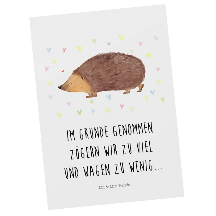 Postkarte Igel Herzen