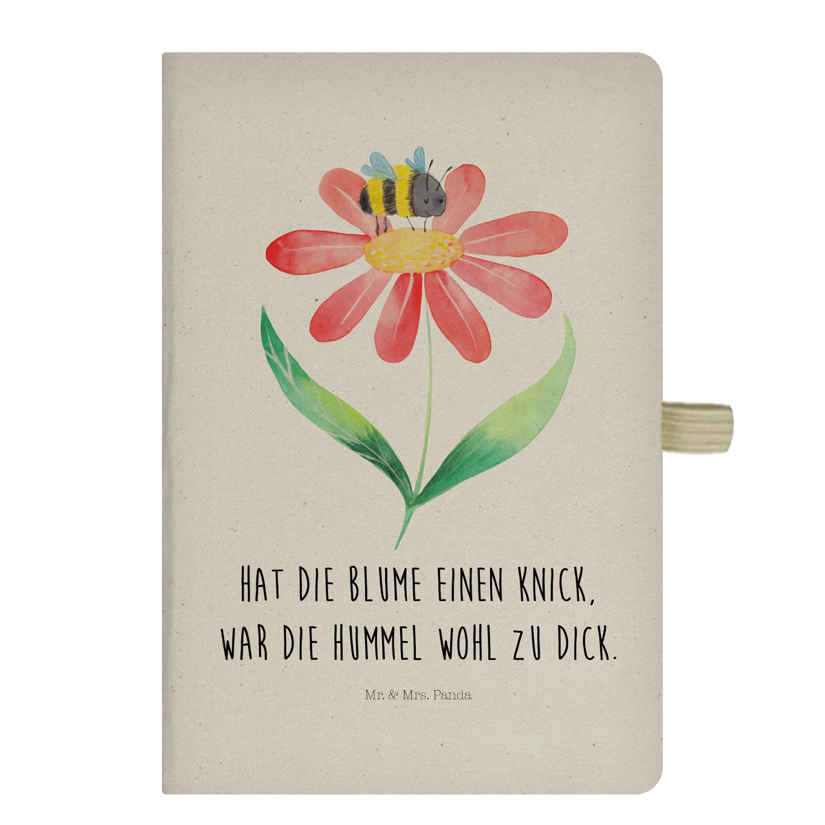 Baumwoll Notizbuch Hummel Blume