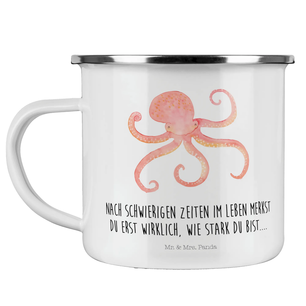 Camping Emaille Tasse Tintenfisch