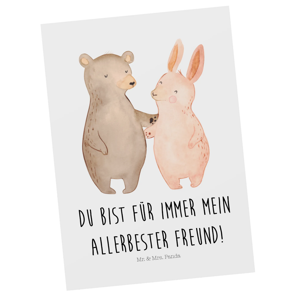 Postkarte Bär und Hase Umarmen spruchkarte, Kunstkarten, einzelkarte, Ansichtskarten, Postkarte, bildkarte, Fotokarte, Postkarten, Grußkarte, Designkarte, kunstkarte, Ansichtskarte, Motivkarte, Verlobung, Freund, Liebe, Heiraten, Partner, Heiratsantrag, Freundin, Ehefrau, Liebesgeschenk, Hocheitstag, Jahrestag, Ehemann, Bär, Bärchen, Freunde, Hase, Bester Freund, Best Friends