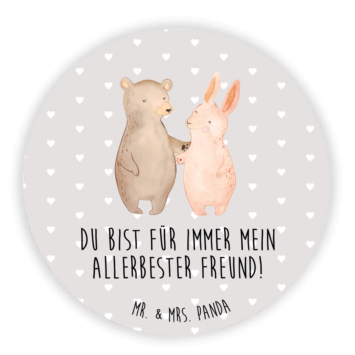 Rund Magnet Bär und Hase Umarmen