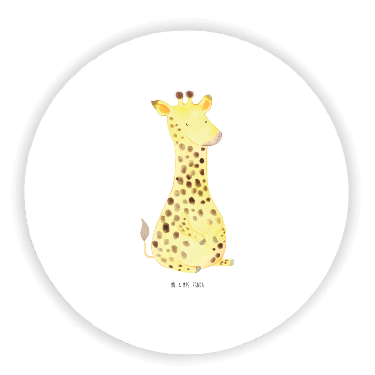 Rund Magnet Giraffe Zufrieden