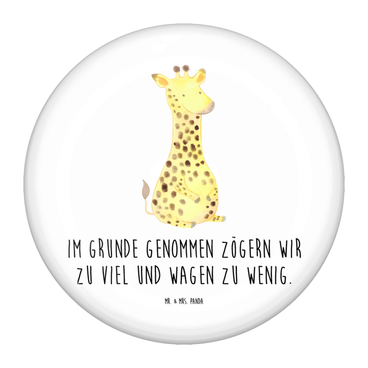 Button giraffe Satisfied