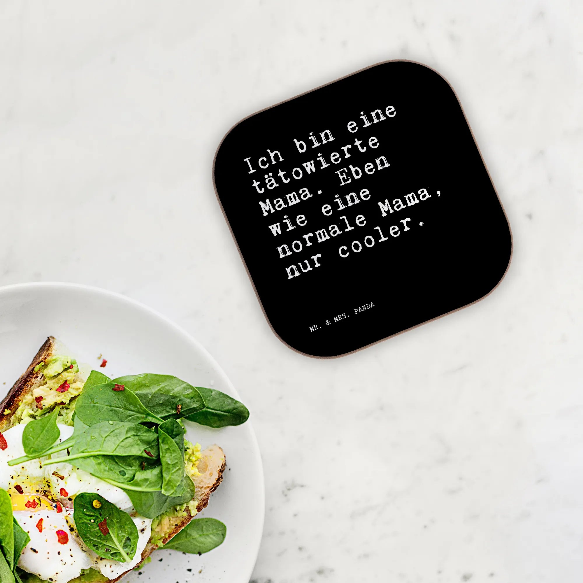 Square coaster Ich bin eine tätowierte... saying, sayings, wisdom, quotes, Sayings Proverbs Wisdom Quotes Funny Wisdom Words