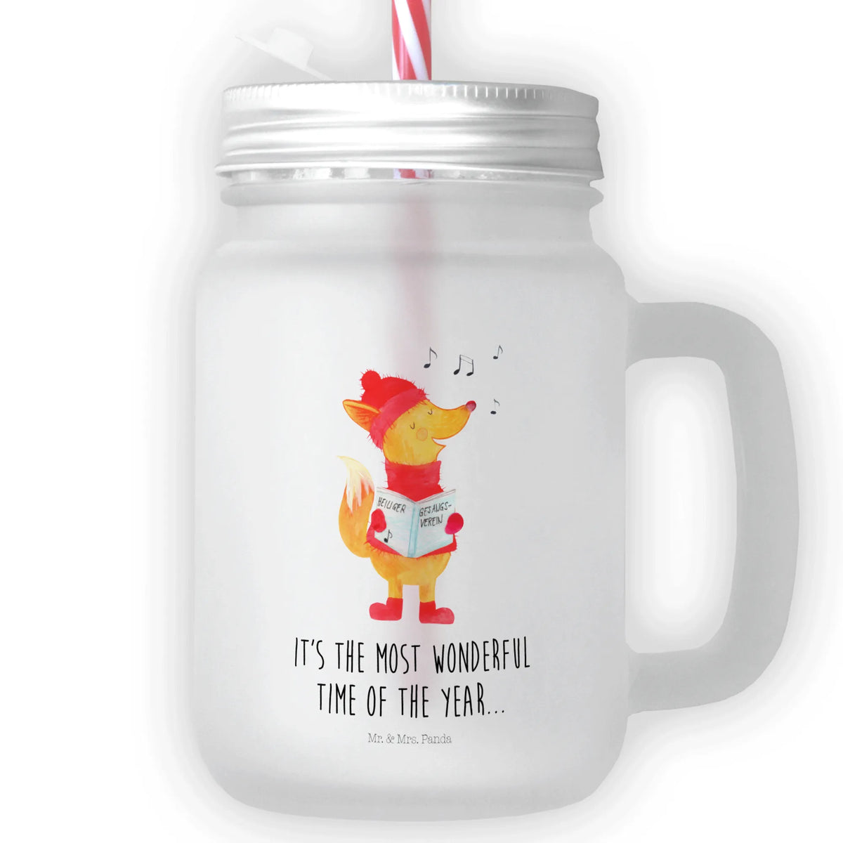 Trinkglas Mason Jar Fuchs Sänger