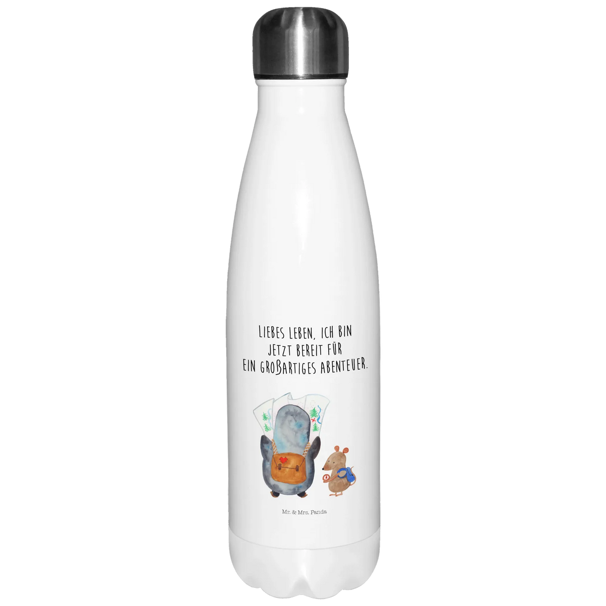 Thermosflasche Pinguin & Maus Wanderer edelstahl wasserflasche, Getränkeflasche, Isolier-Trinkflasche, thermo trinkflasche, metallflasche, reiseflasche, Trinkbehälter, trinkflaschen, Trinkflasche Isoliert, wanderflasche, Sprudelflasche, Sportflasche, Trinkflasche, isolierbehälter, Edelstahl Thermosflasche, edelstahl isolierflasche, Edelstahlflasche, Thermo-Trinkflasche, schulflasche, Kaffeeflasche, Thermoflasche Edelstahl, Vakuumflasche, isolier trinkflasche, Outdoorflasche, isolierflaschen, flasche aus edelstahl, Wasserflasche, thermosflaschen, thermobottle, Thermos, Trinkgefäß, thermobehälter, Thermosflasche, Teeflasche, Pinguin, Abenteuer, Pinguine, Abenteurer, Wanderlust, Wandern, Ausflug, Roadtrip