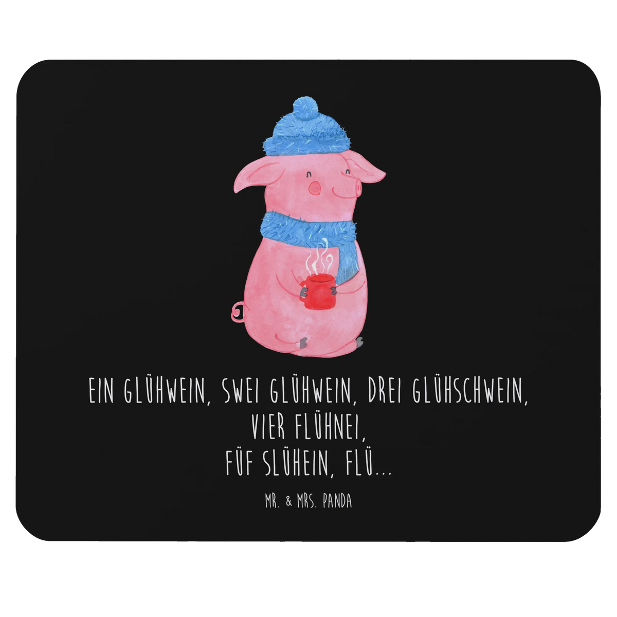 Mauspad Schweinchen Glühwein