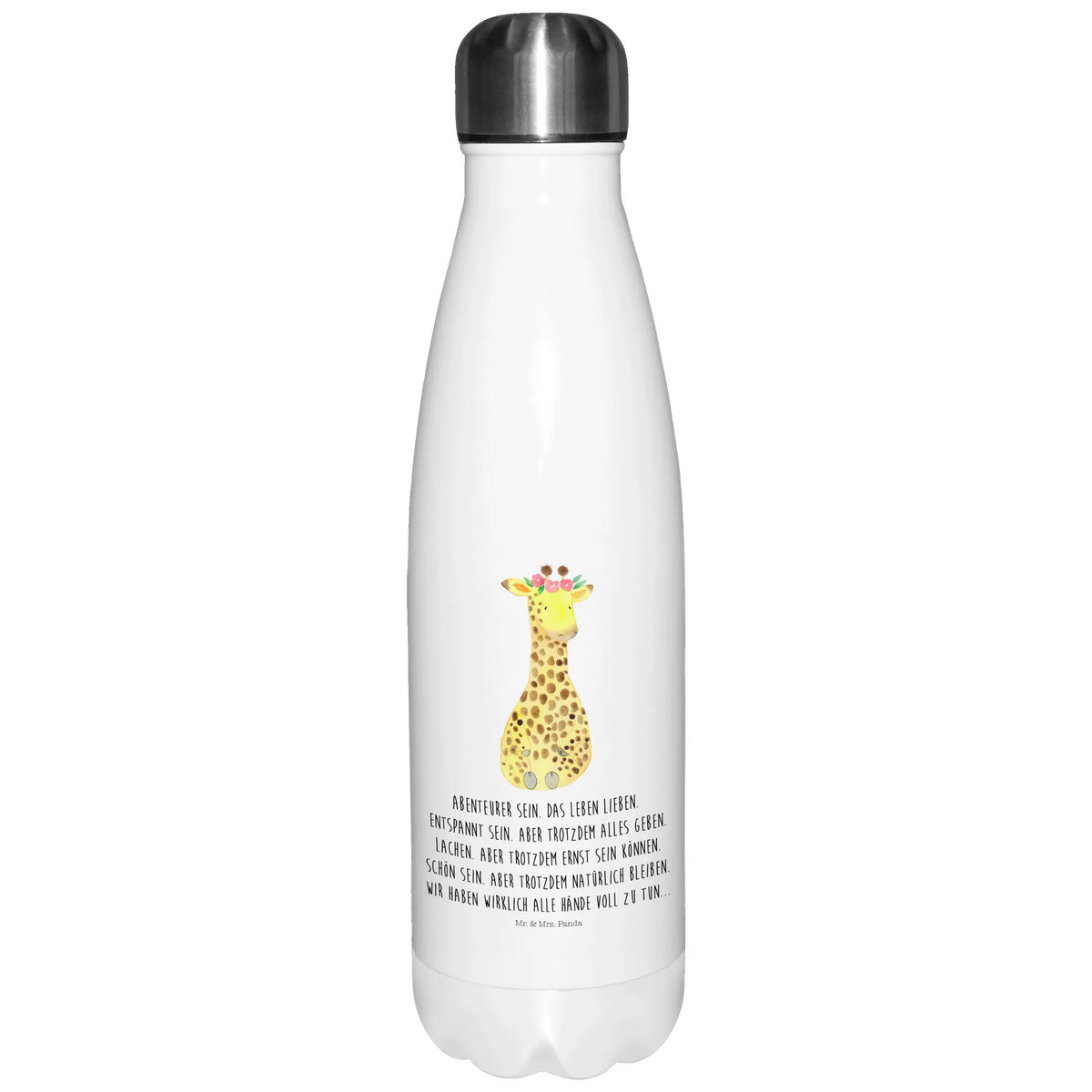 Thermosflasche Giraffe Blumenkranz Getränkeflasche, Thermosflasche, Sportflasche, reiseflasche, schulflasche, Thermoflasche Edelstahl, Thermo-Trinkflasche, edelstahl isolierflasche, Kaffeeflasche, thermosflaschen, Isolier-Trinkflasche, trinkflaschen, thermo trinkflasche, isolier trinkflasche, Teeflasche, Sprudelflasche, Edelstahlflasche, wanderflasche, Trinkflasche, metallflasche, Outdoorflasche, thermobottle, Trinkgefäß, Thermos, Trinkflasche Isoliert, Trinkbehälter, Vakuumflasche, Wasserflasche, Edelstahl Thermosflasche, isolierbehälter, flasche aus edelstahl, isolierflaschen, edelstahl wasserflasche, thermobehälter, Wildtiere, Afrika, Abenteurer, Blumenkranz, Giraffe, Selbstliebe, Freundin