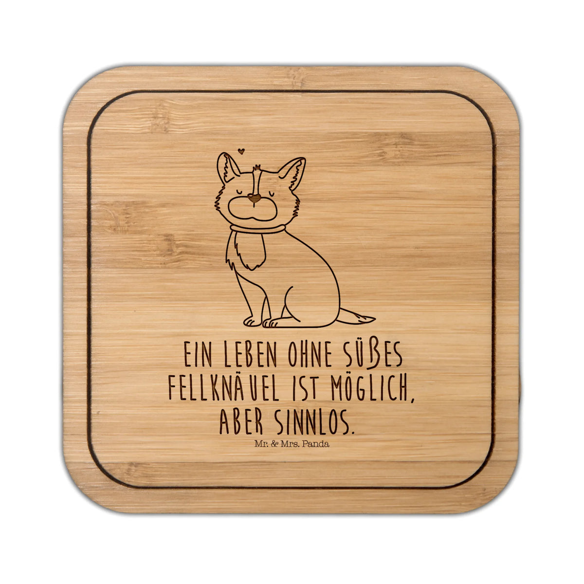 Untersetzer quadratisch Hund Glück