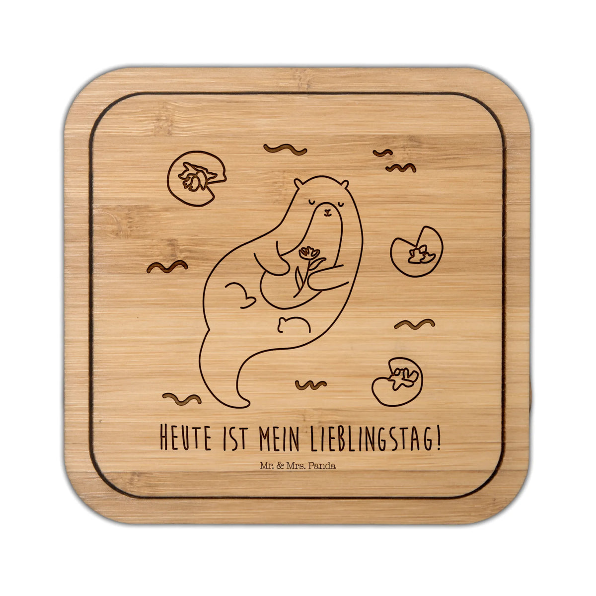 Untersetzer quadratisch Otter Seerose