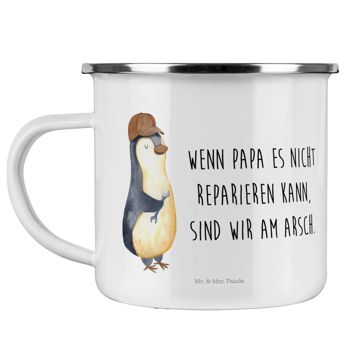 Enamel camping mug Penguin with screwdriver camper mug, camp coffee mug, camping mug, campfire mug, hiking mug, backpacking mug, enamel drinking mug, metal camping mug, camping metal cup, lightweight camping mug, outdoor cup, bushcraft mug, stainless steel drinking cup, adventure mug, steel mug for camping, tin coffee cup, metal cup, travel mug, enamel mug, enamel camping cup, Family, Father's Day, Mother's Day, brother, sister, Mom, Dad, wrench, self-love, self-employed, penguins, self-respect, profession, motivation, penguin, craftsman